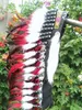 Andra handverktyg 28 "High Red and Black Indian Feather Headbonad War Bonnet Replica gjorde handgjorda kostymer Fjäderhuvudbonad Feather Hat 230724