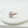 かわいいメスピンククリスタルストーンリングチャームシルバーカラー女性のための薄い結婚指輪