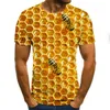 Herr t-skjortor Sommar Ms. Bee Sweatshirt 3D Printed Personlig rund hals Kort ärm Hip Hop Top T-shirt