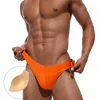 Roupa de banho masculina Cueca de banho com argola dupla de metal Sexy Calção de banho de cintura baixa Short Nylon Secagem rápida Maiô Biquíni Slip