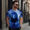 Erkekler Tişörtleri Aslan Baskı Yaz Adam Kısa Kollu Tişört Moda Sokak Giyim 3D Erkekler için Günlük Büyük Boyutlu Spor Tişörtleri 2023