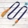 Anpassad hund krage koppel set nylon läder husdjur id halsband anti-förlorade spännen med blyrep för små stora hundar mops l230620