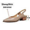 Sandals Dilalula Women Thick Heels High Quality Genuine Leather Slingbacks Pumps Shoes Woman Spring Summer Elegant Office Ladies