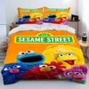 تلفزيون Sesame Street لطيف كاريكاتير الفراش مجموعة الفراش حاف مجموعة السرير مجموعة لحاف كين الملك كوين حجم الفراش مجموعة الأطفال L230704