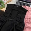 Mens Vests Y2K Multi Pocket Functional Style Solid Color Work Vest Summer Genjuku Hip Hop Street Casual Jacket INS Clothing 230724