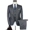 Trajes de hombre Blazers Loldeal gris a cuadros 3 uds traje de hombre Slim Fit ocio 2021 llegada Terno Masculino de talla grande vestido de boda 2890