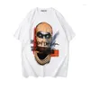 Herren T-Shirts 2023 T-Shirt Pearl Masked Man Kurzarm Luxus European American Trend Tees Sommer Frauen