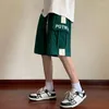 Männer Shorts Sommer Oberbekleidung Mode Lässig Lose Sport Dünne Fünf-punkt Farbe Kontrast Taschen Kordelzug Brief Kurze Hosen