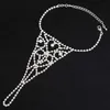 Rhinestone Slave Anklet Chain Eye Popping Body Jewelry Casual Beach Barefoot Sandal Silver Plated Foot Anklets for Women 230719