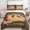 capibara club anime Copripiumino Kawaii Consolatore Set di biancheria da letto Copripiumino morbido e custodie per adolescenti Singolo / Doppio / Queen / King