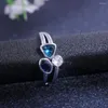 Anneaux de mariage Arrivée Rond Ovale Triangle Pierre Anneau Superbe Irrégulier Trois Couleurs Zircon En Acier Inoxydable Bande Bijoux