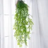 Dekorativa blommor 105 cm långa konstgjorda hängande växter falska växt vinstockar plast pil lämnar väggen riktiga beröring trädblad för hemträdgård
