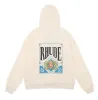 Designer Rhudes Hoodie Sudadera con capucha para hombre Rhudes Hoody Sudadera con capucha Felpa Uomo Niche Marca de moda Sudadera Otoño Invierno Manga larga Cuello redondo Jersey Bottoms