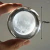 Figurines Décoratives HD Globe Galaxy Miniatures Boule De Cristal 3D Gravé Au Laser 70MM Sphère De Verre Elk Lune Avec Base En Métal Décor À La Maison
