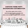 Background Material 10th-10th Birthday Party Logo Pink Banner Background Decoration Photo Booth Props x0724