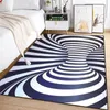 Tapis 3D Illusion Tapis Noir et Blanc pour Chambre Tapis de Sol Abstrait Géométrique Optique Vertigo Tapis Antidérapant Salon Décor R230725