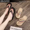 Talltor Kravoo Nya etniska flip flops skor för kvinnor flätade thong tofflor kvinnors plattform kilar sandaler damer utanför strand glider l230725