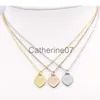 Pendant Necklaces 2020 Stainless steel heart-shaped necklace short female jewelry 18k gold titanium peach heart necklace pendant for woman J230725