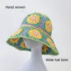 Szerokie brzegowe czapki wiadra Japonia Korea Południowa szydełka szydełka słoneczna kobietę lato kwiat ręcznie robiony damski kapelusz na plaży rybakowy kapelusz oddychający czapkę kubełkową 230725