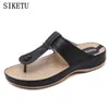 Slippers SIKETU zomer vrouwen sandalen en slippers voeten vrije tijd comfortabele platte zwangere vrouwen slippers outdoor wandelen vrouwen sandalen L230725