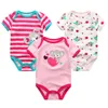 Rompers Baby Boy Jumpsuits 3 stycken Födda kläder Set småbarn Girl Bodysuit Kiddiezoom kläder 100 bomullsmjuk spädbarn 0 12m 230724