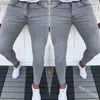 Męski dżinsy męskie dżinsy Man Solid Kolor Specja chude oprawione stopy spodnie Slim Fit Dżins Pant Casual Men Mass Catch Elastyczność Jogger1 L230725