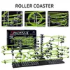 Action Toy Figures Spacerail Roller Coaster Model Marble Running Ball Set Adult Creative Building Block Toys 488 Pieces Level 4 Luminous Edition 230720