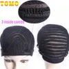 Wig Caps TOMO 1pcs Black Super Elastic Cornrow Cap For Weave Crochet Braid Wig Caps For Making Wigs Top Selling Weaving Braid Cap Wig Net 230724