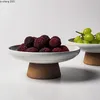 Piatti Piatto da frutta alto in stile giapponese Retro Tavolo da torta da dessert in ceramica Piatto da cucina da appoggio per spuntino da cucina creativo