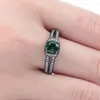 Bröllopsringar Hainon Green Zircon Vintage Black Gold Color Promise Fashion Jewelry Princess Crystal Engagement Ring for Women Gift