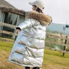 Down Coat -30C Russe Hiver Doudounes Pour Filles Imperméable À Capuche Brillant Filles Manteau D'hiver 5-14 Ans Adolescent Parka Épaissir Snowsuits HKD230725