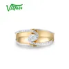Wedding Rings VISTOSO Genuine 14K 585 Yellow Gold Rings For Women Sparkling Diamond Delicate Cluster Rings Elegant Engagement Fine Jewelry 230725