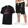 Fatos de Treino Masculino GRAMICCI Fashion Luxury Tshirts Shorts Set Brand Leisure Sports Camisa de Algodão Estampada de Manga Curta Calça Jogging 230724