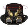 Boinas Steampunk sombrero de copa con gafas decoraciones de fiesta de doble ala para adultos hombre mujer boda cumpleaños año