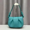 Bolso de hombro plegable Bolsos de mujer Monedero Bolsos vagabundos Botón magnético de cuero genuino Letras de moda Correa de nudo marinero con correas largas Carteras de varios colores