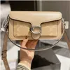 Evening Bags High Quality Women Gold Chain Handbag Shoulder Leather Designer Bags Color Matching Crossbody Female Metal Buckle Purses 22031