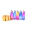 Parfumflesje 20 stuk draagbare reizen etherische olie parfum cilinder hervulbare 5ml gradiënt gekleurde dunne glazen cilinder 230724