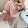 Luxury Cashmere Scarf Women Winter Warm Shawls and Wraps Design hästtryck bufanda tjocka filt halsdukar