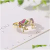 Earrings Necklace Crystal Unicorn Rings Bracelet Jewelry Set Cute Cartoon Rainbow Horse Accessories For Women Drop Delivery Sets Dhn72