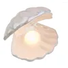 Veilleuses en céramique coquille perle lumière Streamer sirène fée romantique et belle lampe chevet décoration de la maison cadeau de noël