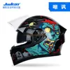 Motorcykelhjälmar Jiekai Högkvalitativ ABS Dual Lens Full Face Protection Helmet Dot ECE Certified Rally och Kart Capacete JK-316