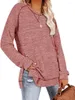 Women's Blouses 2023 Autumn/Winter Solid Color Sweater Raglan Sleeve Cross Patch Casual Loose Round Neck Pullover Top