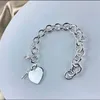 S925 Silver Rose Gold Armband Silver Key Heart Armband Original Brand Fashion Jewelry Girl Gift Q0603270I