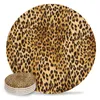 Table Mats Animal Leopard Vintage Round Ceramic Drink Cup Coffee Pad Tea Mat Dining Placemat Decoration 4PCS