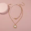 Ketten 2023Vintage Mehrschichtige Münzkette Choker Halskette für Frauen Gold Silber Farbe Mode Porträt Klobige Halsketten Schmuck