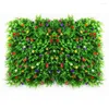 Decorative Flowers 40X60cm Artificial Plant Plastic Lawn Green Wall Garden Outdoor Indoor Home Store Background False Decoration