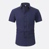 Chemises décontractées pour hommes, chemise boutonnée en lin d'été, manches courtes, coton, coupe régulière, couleur unie, Style plage, USA S-XXL, grande taille