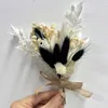 Fiori secchi Corpetto bianco nero Matrimonio Fiore all'occhiello per la sposa Sposo Uomo Mini bouquet di fiori secchi per matrimonio Homecoming Prom Table Decorat R230725