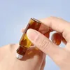Perfume Bottle 50 amber glass roll bottle sample test essential oil perfume bottles with roller metal ball refillable bottle container 230724