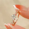 Star Dream Ring Women's Light Luxury Fashion New Ins Style 18K Rose Gold Imitation Mosang Diamond Adjustable Ring